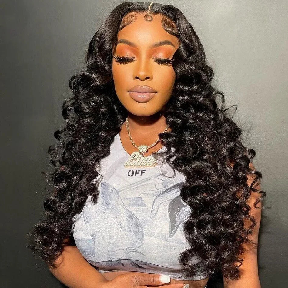 30 40Inch Human Hair 13x6 13x4 HD Lace Frontal Wig Brazilian Loose Deep Wave Curly Human Hair 360 Full Lace Front Wig Preplucked