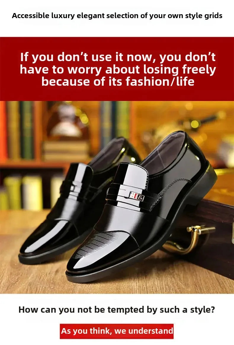 Luxury Men's Dress Shoes Elegant Mens Wedding Party High Quality Dress Shoes Social Man Dress Shoes Round Toe Office Men Loafers