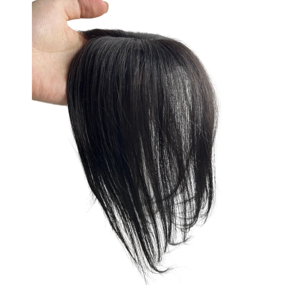 Natural Human Hair Bangs for Women 100% Real Human Hair Fringe Clips in Extensions Korean Side Bangs False Bangs