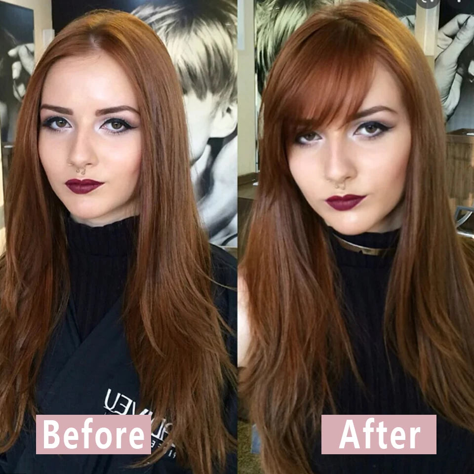 LUPU Synthetic Side Bangs Hair Extensions Clip In Side Bangs Fake Fringe Hairpiece High Temperature Black Blonde False Hair