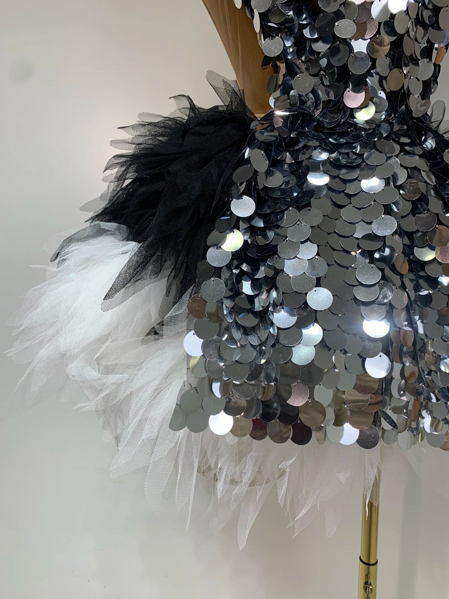 Sparkly Black Sequins Two Pieces Set for Women Party Evening Prom Celebrate Birthday Photo Shoot Dress Nightclub Dance Costume