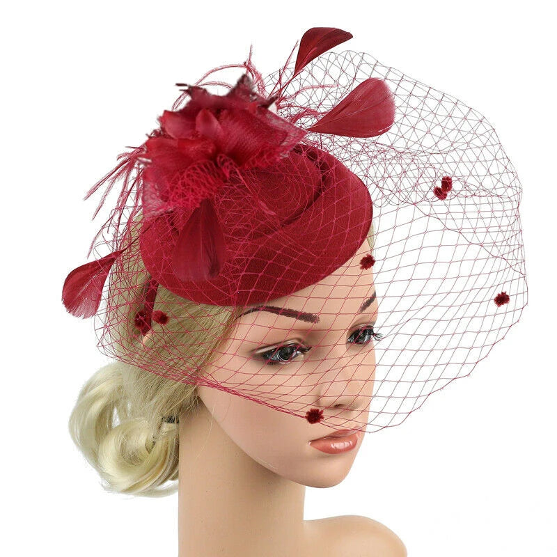 Handmade Large Women Feather Floral Hair Fascinator Hat Headband Accessories New Fedoras