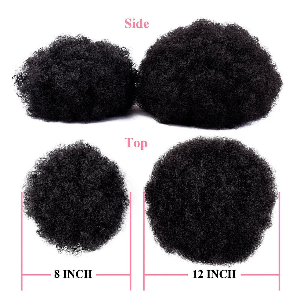 Afro Puff Drawstring Ponytail for Black Women Short Kinky Curly Afro Ponytail Synthetic Hair Puffs Afro Bun Ponytail