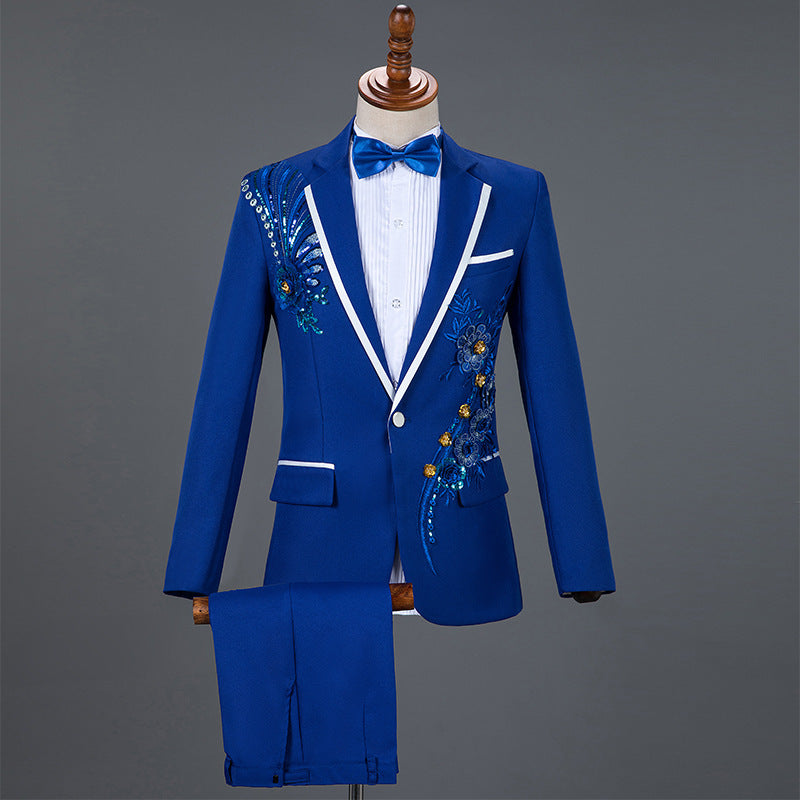 Performance Sequined Suit Suit Men's Dress