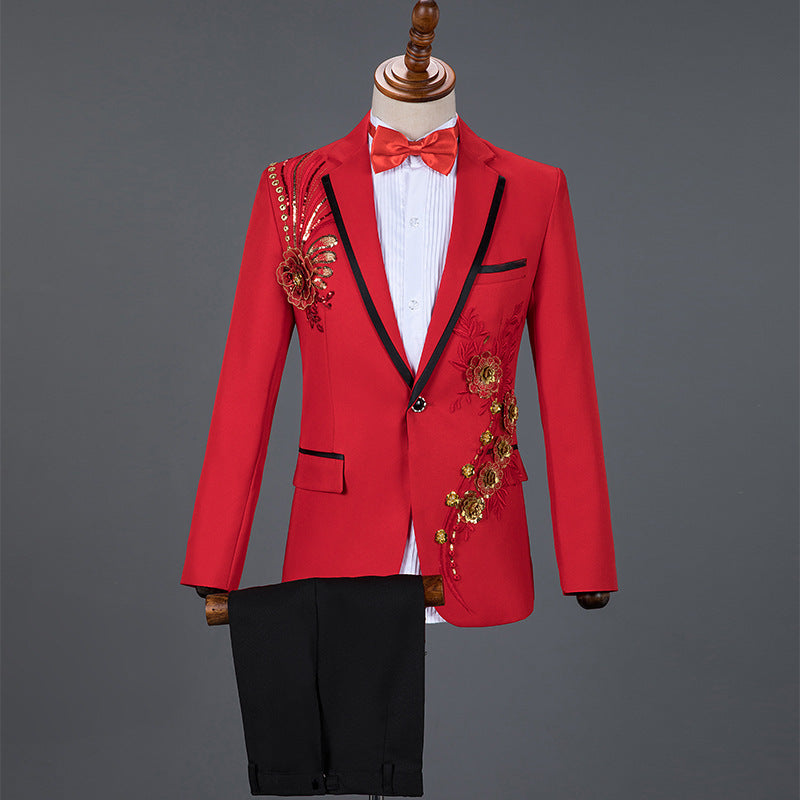 Performance Sequined Suit Suit Men's Dress