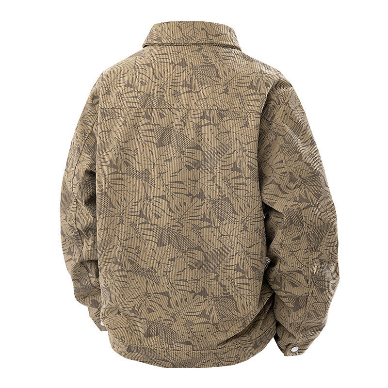 Corduroy Jacket Slim-fit Spring And Autumn Lapel Young And Middle-aged Casual Jacket For Men