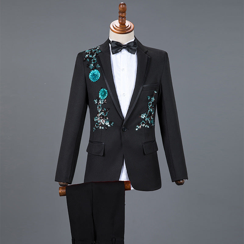 Performance Sequined Suit Suit Men's Dress